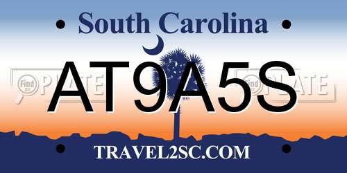 AT9A5S South Carolina License Plate