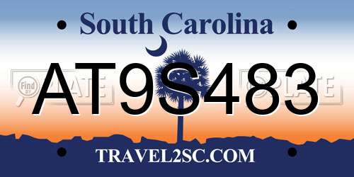 AT9S483 South Carolina License Plate