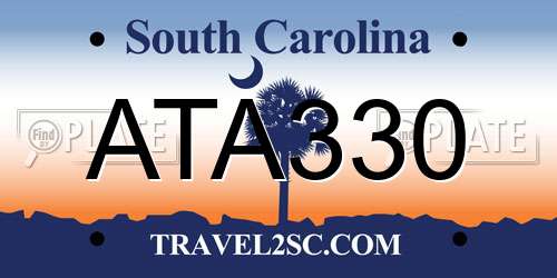 ATA330 South Carolina License Plate