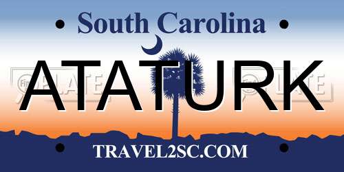 ATATURK South Carolina License Plate