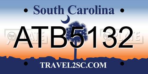 ATB5132 South Carolina License Plate