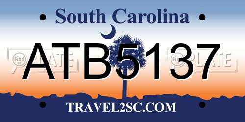 ATB5137 South Carolina License Plate