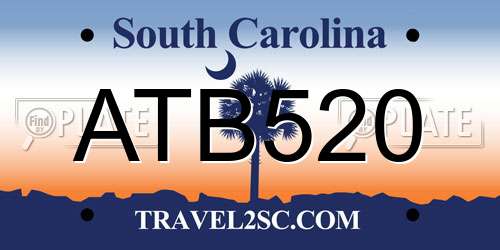 ATB520 South Carolina License Plate