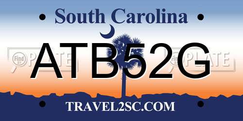 ATB52G South Carolina License Plate