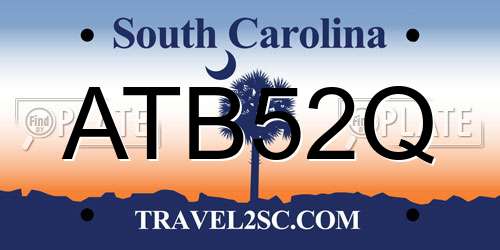 ATB52Q South Carolina License Plate