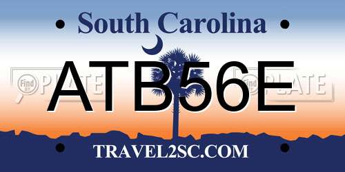 ATB56E South Carolina License Plate