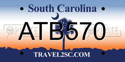 ATB570 South Carolina License Plate