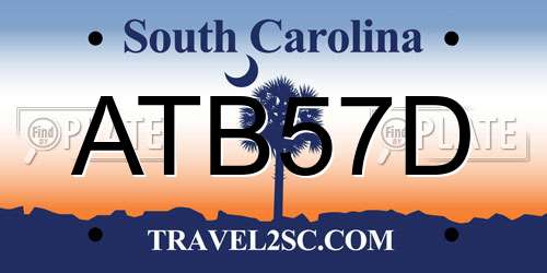 ATB57D South Carolina License Plate