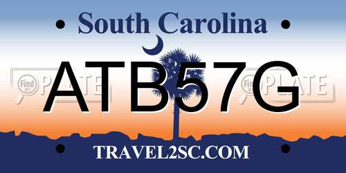 ATB57G South Carolina License Plate