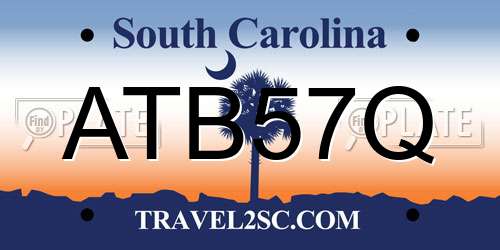 ATB57Q South Carolina License Plate