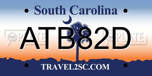 ATB82D South Carolina License Plate