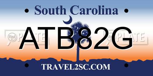 ATB82G South Carolina License Plate