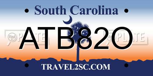 ATB82O South Carolina License Plate