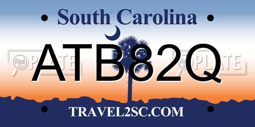 ATB82Q South Carolina License Plate