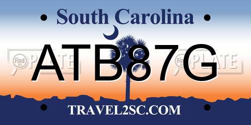 ATB87G South Carolina License Plate