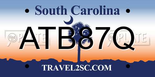 ATB87Q South Carolina License Plate