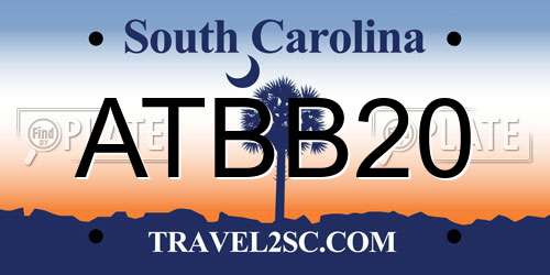 ATBB20 South Carolina License Plate