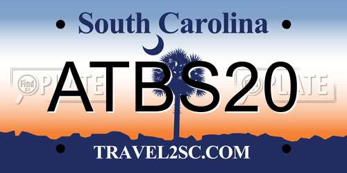 ATBS20 South Carolina License Plate