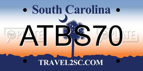ATBS70 South Carolina License Plate