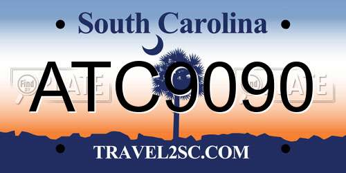 ATC9090 South Carolina License Plate