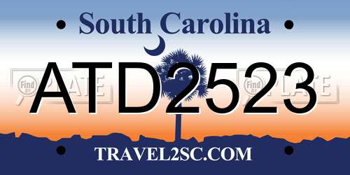 ATD2523 South Carolina License Plate