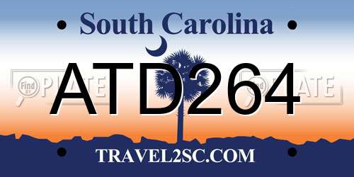 ATD264 South Carolina License Plate