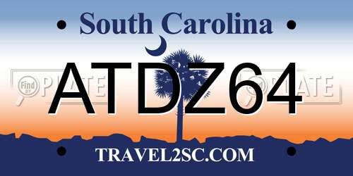 ATDZ64 South Carolina License Plate