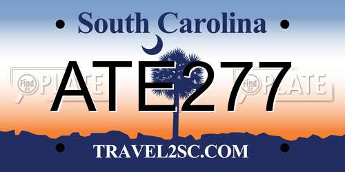 ATE277 South Carolina License Plate