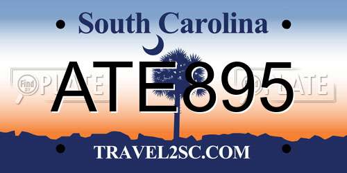 ATE895 South Carolina License Plate