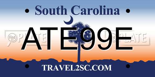 ATE99E South Carolina License Plate