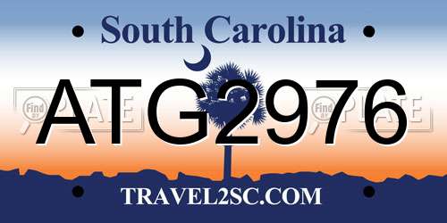 ATG2976 South Carolina License Plate