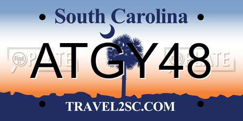 ATGY48 South Carolina License Plate