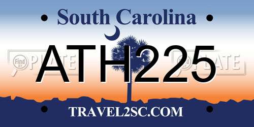 ATH225 South Carolina License Plate