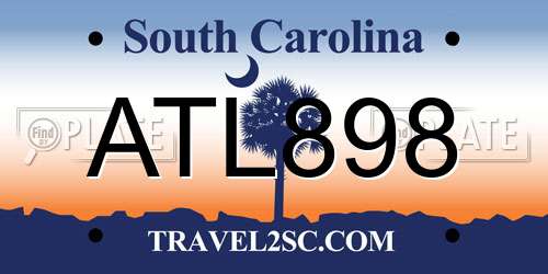 ATL898 South Carolina License Plate