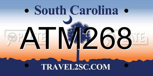 ATM268 South Carolina License Plate