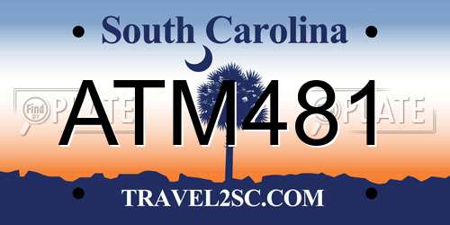 ATM481 South Carolina License Plate