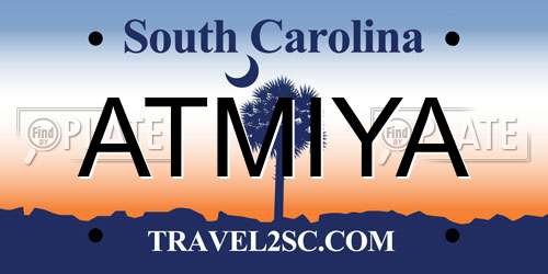 ATMIYA South Carolina License Plate