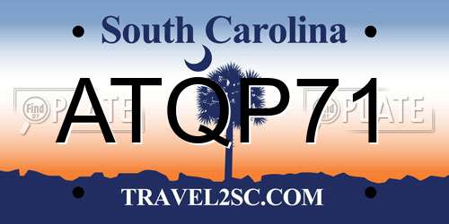 ATQP71 South Carolina License Plate