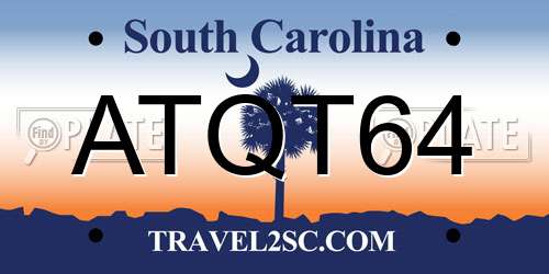 ATQT64 South Carolina License Plate