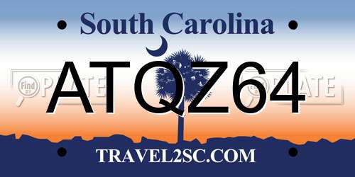 ATQZ64 South Carolina License Plate