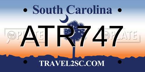 ATR747 South Carolina License Plate