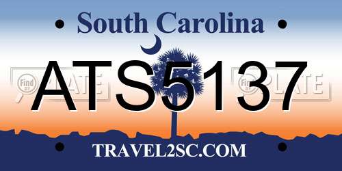 ATS5137 South Carolina License Plate