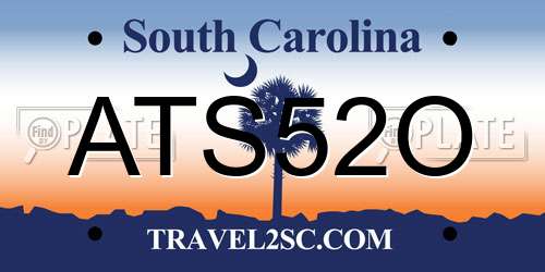 ATS52O South Carolina License Plate