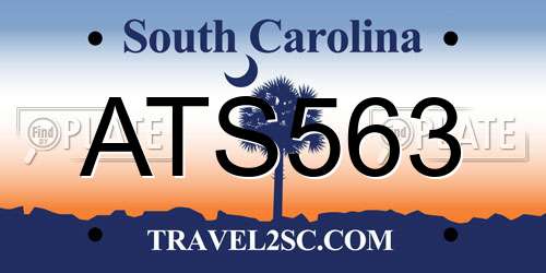 ATS563 South Carolina License Plate
