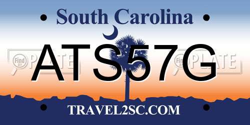 ATS57G South Carolina License Plate