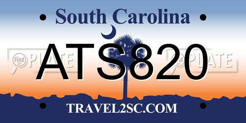 ATS820 South Carolina License Plate
