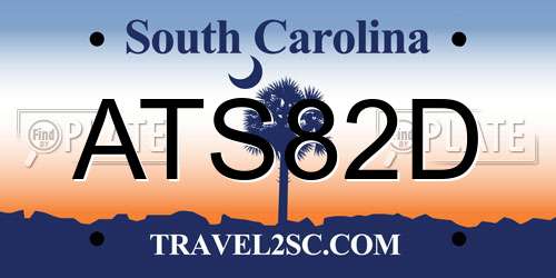 ATS82D South Carolina License Plate