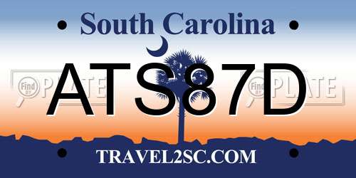 ATS87D South Carolina License Plate