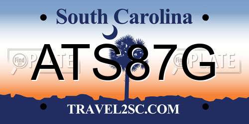 ATS87G South Carolina License Plate