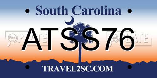 ATSS76 South Carolina License Plate